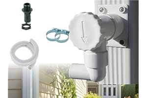 BAZ&BRO Nouveau - Collecteur d'eau de Pluie - Kit Complet - Fabrication Francaise - Conduits Rectangulaires 60x80 mm - Blanc