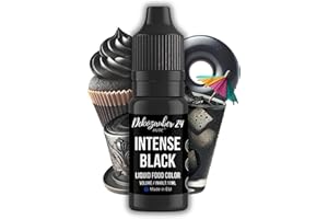 Dekozauber24 Black food colouring - 11 ml highly concentrated and food-safe liquid food colouring for cakes, drinks, fondant & more - vegan, taste neutral and sugar free