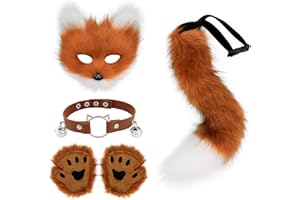 IIRC Fuchs Maske, Fuchs Kostüm Set für Erwachsene Kinder, Für Halloween, Weihnachten, Karnevalspartys