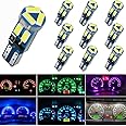weiXuan 10 x T5 LED Light Bulbs with Screw Socket 74 70 37 17 2721 PC74 PC37 for Dashboard Indicator