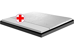 GEEMMA S.R.L. GEEMMA - Topper MOLTO RIGIDO per materasso, sovra materasso HD, correttore ortopedico CAUCCIU FOAM H6 cm, tessuto anallergico sfoderabile su 4 lati in ARGENTO - singolo 80x190