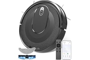 Vexilar Aspirateur Robot W7, Robot Aspirateur Laveur 3 en 1,Robot Aspirateur 4000Pa d'Aspiration,120min d'Autonomie, Connecté par Alexa/APP/IFTTT,55db, Idéal pour Poils d'animaux Tapis Sols Dur