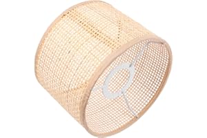 FRCOLOR Rattan Lámpara Tejida Shade Rattan Basket Chandelier Lámpara Shade Clip- On Vintage Table Light Funda Lámpara de Pie Lámpara de Reemplazo Sombra