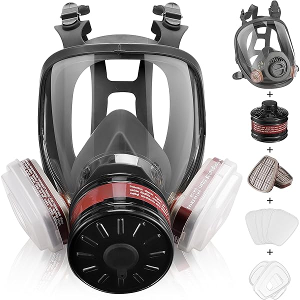 JF14 Full Face Gas Mask with Filter - Universal Size for