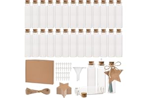 Svalor Szklane butelki z korkiem, 20 ml mini szklana butelka z kartami, lina, słoiki do majsterkowania, przyprawy - 30 sztuk