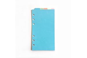 ZELTEN Index Tabs for A5/A6 6-Holes Cover Round Ring View Binder File Folder Loose Leaf Sheet Protectors Binder Cover Protector (Divider Vertical Colored Paper, A6/17cm*10cm/6 Inch)
