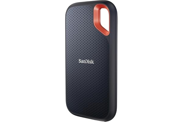 SanDisk Extreme SSD Externo Portátil 2 TB (Disco duro externo SSD con velodidad de lectura de hasta 1050 MB/s, 1000 MB/s de escritura, Clasificación IP65 de resistencia al agua y al polvo) Negro