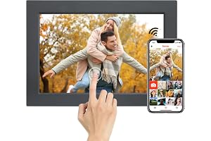 Frameo Digitaler Bilderrahmen WLAN-10,1 Zoll | Digitaler Fotorahmen 1920x1200 Touchscreen 