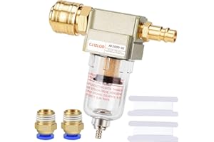 oumuik Filtro ad aria compressa da 1/4 pollici, separatore olio, filtro ad aria compressa da 1/4 BSP con attacco rapido da 1/4" per compressore