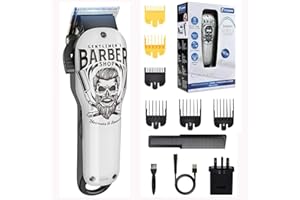 BESTBOMG Hair Clipper Men Haircut Machine, Hair Trimmer Professional Graffiti Cordless Electric Shaver 5800RPM Ceramic Blade 2000mAh Rechargeable Battery Light Indicator for Men and Family
