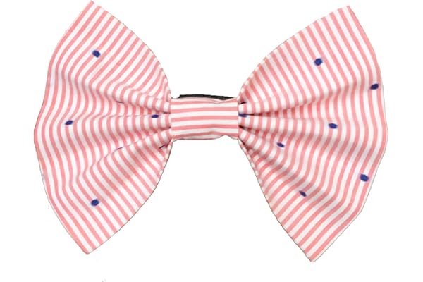 For The Fur Kids Budget-Friendly Striped Dog Bow Tie for Pets (Pink)