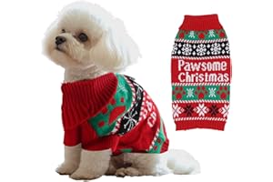 Himissy Maglione Natalizio per Cani, Vestiti Natalizi per Cani, Maglioncino Cane Natale, Morbido Maglioncino Lavorato per Taglia Piccola Media