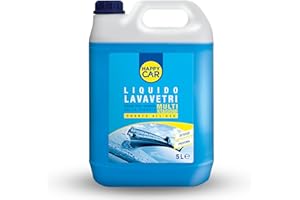 PGONA Happy Car - Liquido Lavavetri 4 Stagioni -2°C, Pronto all’Uso, Profumato, Rimuove Sporco e Grassi, Protegge dai Residui Calcarei, 5L