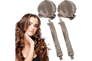 KEYRI 2 Stück Locken Ohne Hitze Silk Heatless Curls Band Lockenwickler über Nacht Seidenhaube zum Schlafen Lockenband Frisurenset Hair Curler DIY Haare Styling für Kurzes und Langes Haar (Champagne)