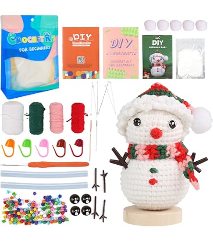 Kit De Crochet De Noël Pour Débutants - Lutins De Noël, Avec Fil, Crochets, Instructions, DIY