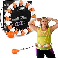 Smart Hula Ring Hoops gewichteter Hula Circle 24 Abnehmbarer Fitnessring mit 360-Grad-Auto-Spinning-Ball Gymnastik Massage Fitness f r Erwachsene zur Gewichtsabnahme