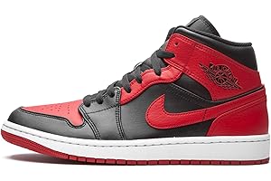 Nike - Zapatillas Air Jordan 1 Mid Banned, 554724 074, de color negro, rojo y blanco, para hombre, color, talla
