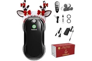 ‎TOSIMA Tosima fensterputzroboter mit bidirektionalem ultraschall-zerstäubungs-wasserstrahl und 85ml-wassertank fensterroboter mit starker saugkraft für gründliche Reinigung Fenster aktualisierte (Schwarz)