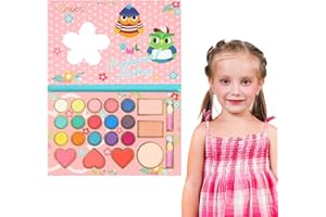 HISUNBEN Kit de Maquillaje Niñas, 21 Colores Set de Maquillaje para Niña con Espejo, Juego de Maquillaje Infantil Lavable, Set de Maquillaje Seguro y No Tóxico para Cumpleaños Fiesta