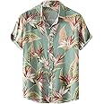LookMark Men's Casual Printed Tropical Slim Fit Shirts - Suitable for Beach, Casual