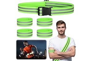 SPERMUOY Juego de cinta reflectante, 5 piezas reflector cinturón reflector de alta visibilidad, bandas reflectantes ajustables para correr, caminar, senderismo, bicicleta, cinturón reflectante para