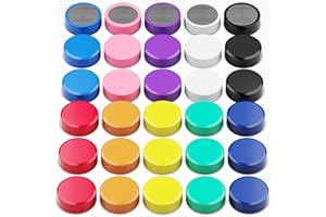 DIFIT Aimant 30 Pcs Aimant Frigo Aimants Tableau Magnétique Aimant Puissant Magnet Frigo Aimant Tableau Blanc Mini Aimant pour Tableau Magnetique Frigo Le Bureau, L'École, Casiers,10 Couleurs