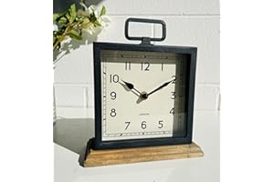 MY SQUARE MILE Mantle Clock Vintage Carriage Table Rustic Mantlepiece Living Room Small Black Clock 21cm