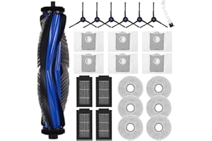 TIXEXO 24 Kit Pièces d'rechange Compatible pour ECOVACS DEEBOT T50 Max / T50 Pro / T50 Omni / T50 Pro Omni,4 Filtres,6 Brosses latérales,6 Sacs à Poussière,6 Chiffons,1 Brosse Principale