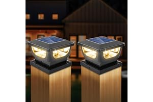‎GEYUEYA HOME Led Pfostenkappe Solar 7x7 8x8 9x9 10x10, 3000K Warmweiss Solar Pfostenleuchte Zaunpfosten Beleuchtung Solarleuchte Pfosten IP65 Wasserdicht für Hölzerne Pfosten, Patio, Zaun Beleuchtung(2 PCS)
