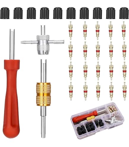 Clé à Valve Pour Pneu - Voiture, Moto, Vélo - Outil Démontage Valve Rouge