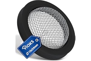 VIOKS Uszczelka węża dopływowego do pralki 3/4 cala, czarna – gumowa uszczelka z sitkiem do węża pralki/węża z sitkiem uniwersalna