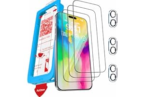 Milomdoi 3 Piezas Protector Pantalla para iPhone 16 con 3Piezas Protector Camara,9H+ Protector de Pantalla