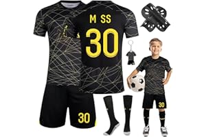 HEARTSKING Kids Football Kit Jersey 2023/24 With Training Shirts, Shorts, Socks, Guard Plate and Keychain - Home Away Christmas and New Year's Gift