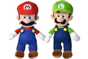 Forninc 2 PCS, Mari Kuscheltier, Bowser Kuscheltier, 25 cm, Stofftier Geschenk, Plüschtiere für Kinder, rot und grün