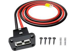 ‎HISPORTS HISports 50A Unterputz Einbaurahmen mit Anderson Steckverbinder mit O-Ring 10AWG 50cm Kabel Ladestecker für Auto Wohnmobil Wohnwagen Motorrad Boot
