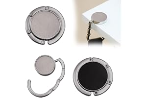 QEEROYO 2Pcs Folding Handbag Hooks for Tables - Portable Purse Hangers and Bag Holders - Black