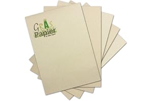 ‎GLÜXX AGENT 50x ÖKO Briefpapier aus Graspapier DIN A4 - Recycling Papier 160 g/m² - Umwelt Bastelpapier für Einladungen oder Menükarte - Glüxx Agent
