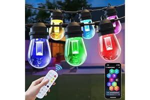 Quntis 16m S14 Smart LED Ljuskedja – APP & Fjärrkontroll, RGB | IP65-klassad ljusslinga med 16 miljoner färger och över 200 D
