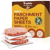Katbite Hamburger Paper For Hamburgers, 1000 Count, 5.5 X 5.5 Inches, Square Sheets Non-stick Parchment Paper For Separating,