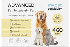 My Pet Sensitivity Advanced At-Home Test - 460 Items Tested | 3-5 Day Results, Hair Sample | Tests for Common Ingredients in Food, Non-Food, Environmental, Nutrition, Metals, Minerals & Additive Items