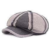 Baker Boy Cap Licus Damen Yacht Captain Sailor Hut PU Newsboy Cabbie Baker Boy Peaked Baskenmütze Gr. Medium, Schwarz #5 Schiffermütze Damen
