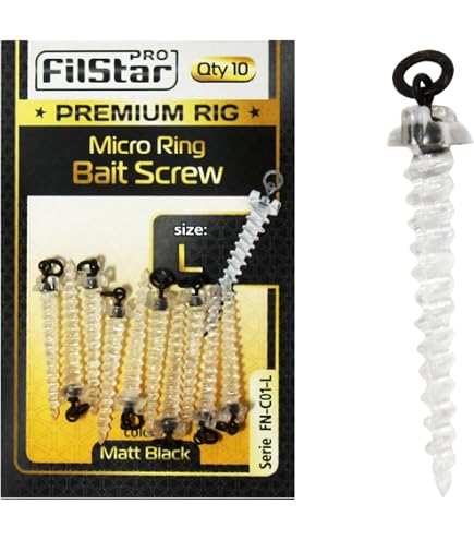 YINETTECH 20 Pezzi Viti Per Esche Da Pesca Alla Carpa A Doppia Estremità 17, 8x4,5 Mm Per Fissare Due Esche Insieme Da Utilizzare Con Diversi Impianti Trasparente