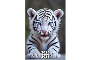 Agenda Scolaire 2025 2026 Tigre: Garçon et Fille, 1 Jour par Page, Organiseur Planificateur Étudiant Primaire, Collège, Lycée