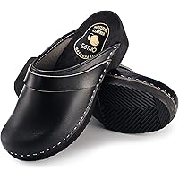 Sabots Homme APREGGIO - Cuir Et Bois, Confortables, Pour Jardin Et Maison