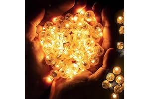 CXXTKCXXLC 50 Stück LED Ballons Lichter, Rund Mini LED Lichter Warmweiß, Blinkende Partybeleuchtung für Party, Geburtstag, Hochzeit, Halloween, Weihnachten, Wasserdicht und Energiesparend