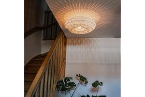 QAZQA lina - Lampada da soffitto Retrò - 1 luce - Ø 50 cm - Bianco - Retrò - Soggiorno I Camera da letto I Sala da Pranzo I Cucina