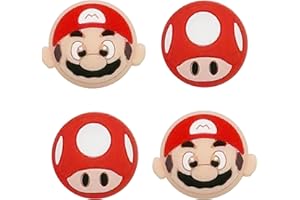 TCPENG® Thumb Grip Caps Compatible with Nintendo Switch/OLED/Switch Lite, Soft Silicone Joystick Grip Cute 3D Analog Stick Cover (Mario_Mushroom)