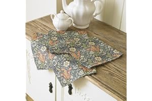 LAURA'S BEAU WILLIAM MORRIS Licensed William Morris Compton Floral 100% Cotton Floral Napkins/Serviettes