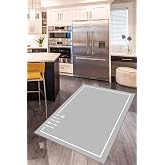 Viva Home Gri Kaymaz Tabanlı Kaşık Desenli Mutfak Halısı Yolluk Vh114, Gri, 60 X 400