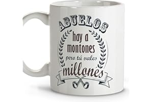 LolaPix Taza Abuelo. Taza Papá y Abuelo. Tazas Desayuno Originales. Taza Cerámica 330 ml. Regalos con Frases. Día del Padre